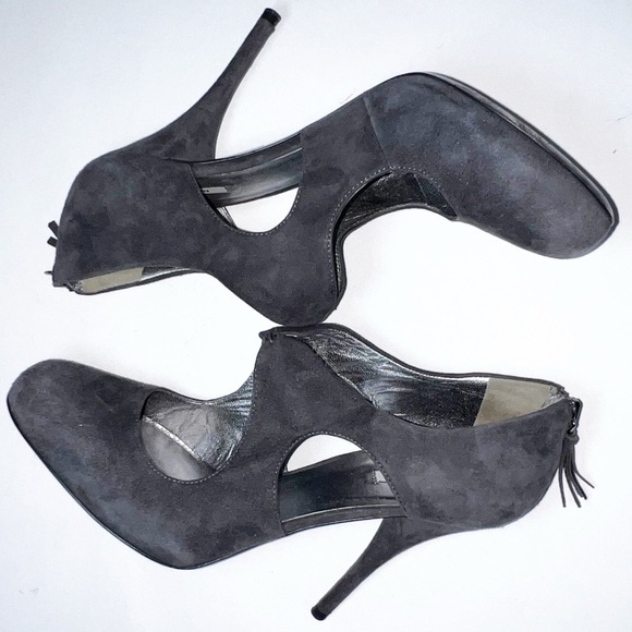 Miu Miu Gray Suede Heels - Picture 1 of 9